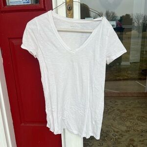 Merona White V-Neck Short Sleeve Tee